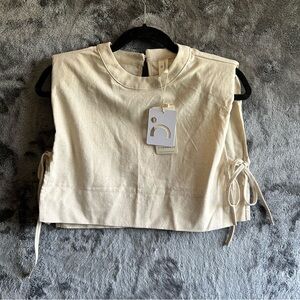 Commence Light Tan Sleeveless Side Tie Top XS